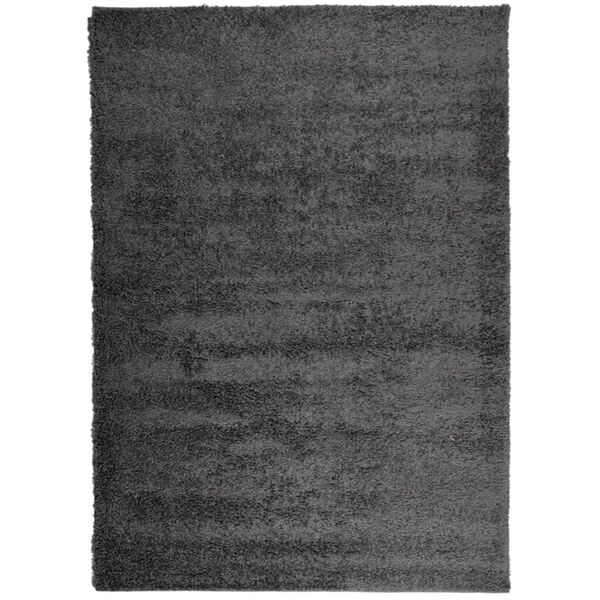 vidaXL Ryamatta PAMPLONA l&aring;ng lugg modern antracit 240x340 cm