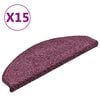 vidaXL Trappmattor 15 st 65x21x4 cm m&ouml;rklila halvrunda stora