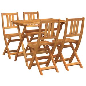 vidaXL Trädgårds Bistro Set 5 pcs Brun massivt akacia