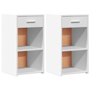 vidaXL S&auml;ngbord 2 st vit 35x34x65 cm konstruerat tr&auml;