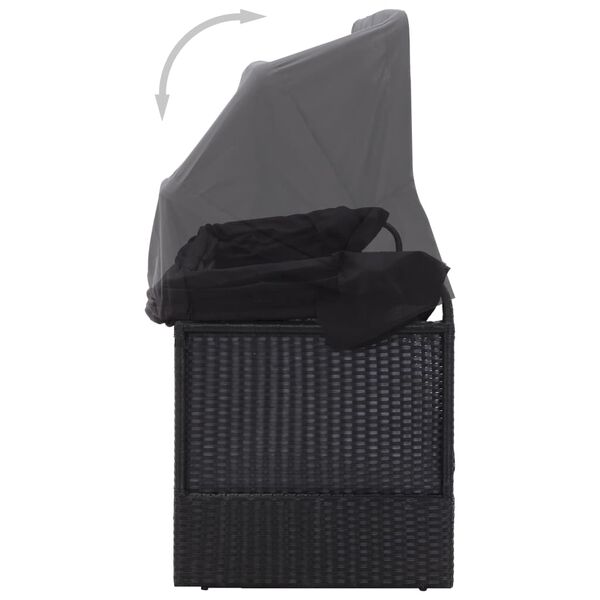 vidaXL Tr&auml;dg&aring;rdssoffa med tak konstrotting svart