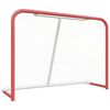 vidaXL Hockeym&aring;l med n&auml;t r&ouml;d & vit 153x60x118 cm st&aring;l & polyester