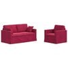 vidaXL Soffa 2 pcs Vinr&ouml;d 158 x 78 x 80 cm Sammet