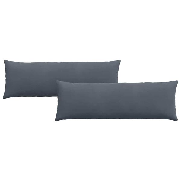 vidaXL Sofakuddar 2 pcs M&ouml;rkgr&aring; 120 x 40 cm Kordread tyg