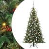 vidaXL Plast Hingad Julgran med 300 LED-lampor Gr&ouml;n 180 cm PE och PVC