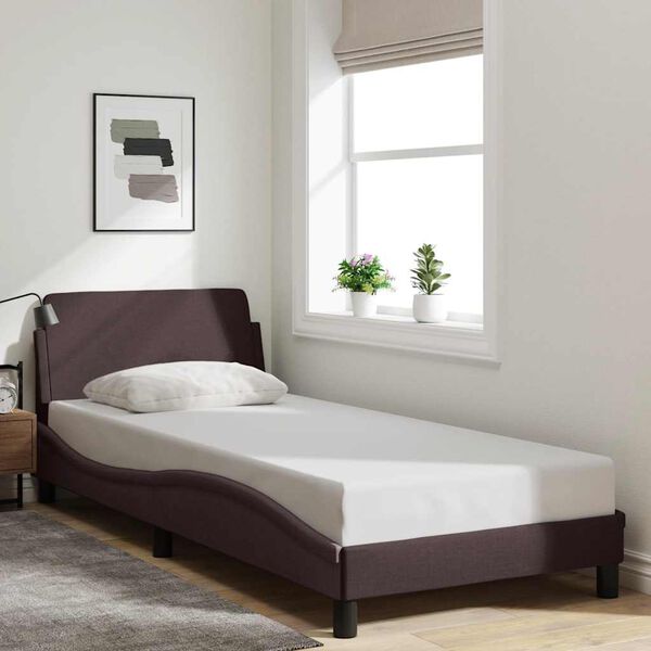 vidaXL Bed Frame "Dover" Dark Brown 80x200 cm Fabric