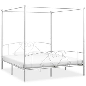 vidaXL S&auml;nghimmel utan madrass vit 180x200 cm metall