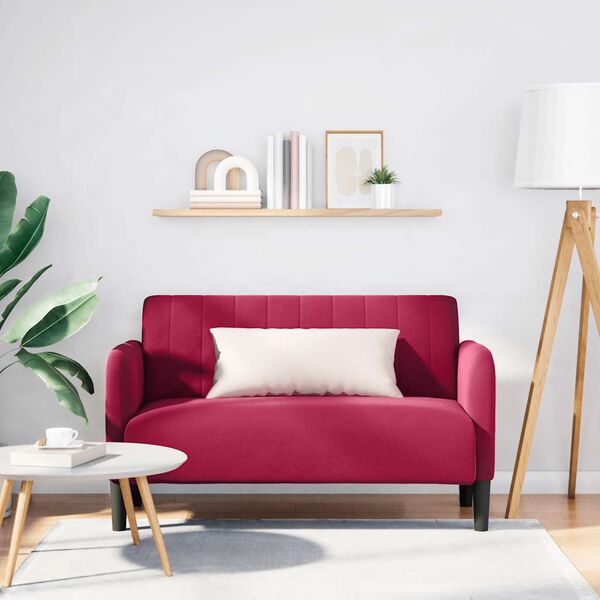vidaXL Loveseat soffa vinr&ouml;d 109 cm sammet