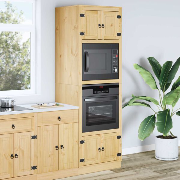 vidaXL Sk&aring;p med hylla SKI HonungsBrun 66 x 58 x 207 cm Massiv furu