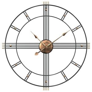vidaXL V&auml;ggklocka svart &Oslash;60 cm j&auml;rn