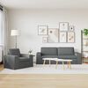 vidaXL Soffa 2 pcs M&ouml;rkgr&aring; 182 x 80 x 82 cm tyg