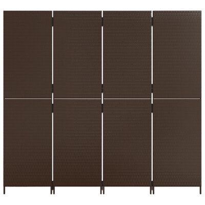 vidaXL Rumsavdelare 4 paneler brun konstrottning