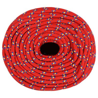 vidaXL Båtlina röd 10 mm 500 m polypropen