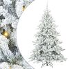 vidaXL Plast Hingad Julgran med 300 LED-lampor Vit 180 cm PVC och st&aring;l