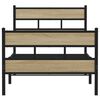 vidaXL S&auml;ngram utan madrass metall sonoma-ek 75x190 cm