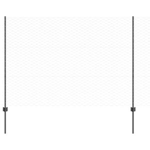 vidaXL Sexkantigt staket med stolpe 25 x 1,5 m PVC-belagda st&aring;l Gr&aring;
