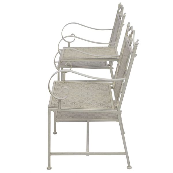 vidaXL Tr&auml;dg&aring;rdsb&auml;nk 2-sits 161 cm st&aring;l gr&aring;