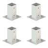 vidaXL Stolpfot 4 st galvaniserad metall 71 mm