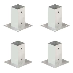 vidaXL Stolpfot 4 st galvaniserad metall 71 mm