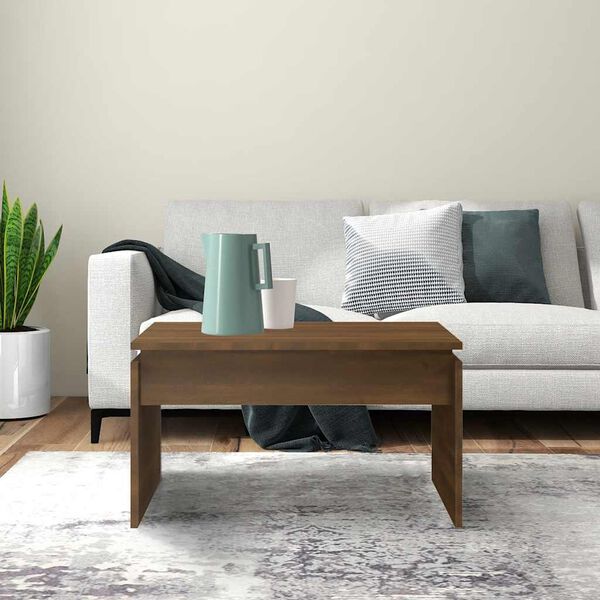 vidaXL Soffbord brun ek 68x50x38 cm konstruerat tr&auml;