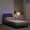 vidaXL Bed Frame with LED without Mattress Taupe 90x190 cm Fabric
