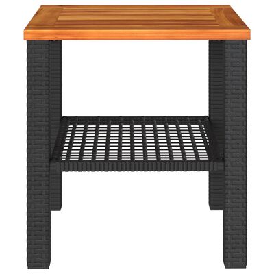 vidaXL Trädgårdsbord svart 40x40x42 cm konstrotting akaciaträ