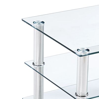 vidaXL TV-bänk transparent 90x40x40 cm härdat glas