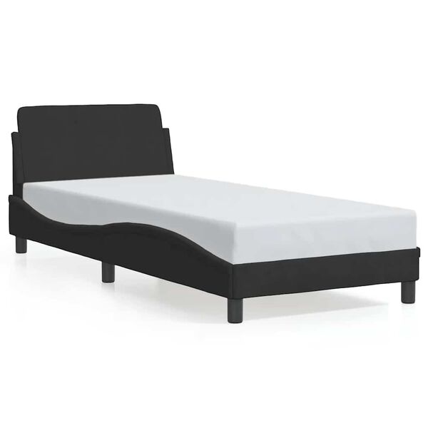 vidaXL Bed Frame with Headboard "Dover" Black 80x200 cm Velvet