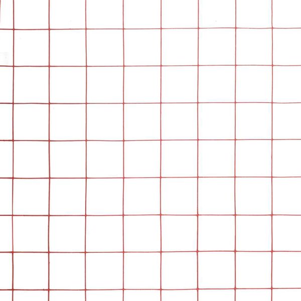 vidaXL H&ouml;nsn&auml;t st&aring;l med PVC-bel&auml;ggning 25x1 m r&ouml;d