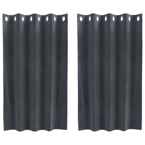 vidaXL Gardiner 2 st Ljusgr&aring; 140 x 140 cm Sammet