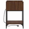 vidaXL Nattduksbord 2 pcs Brun Ek 40 x 40 x 61 cm Konstruerat tr&auml;