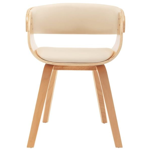 vidaXL Matstol gräddvit böjträ och konstläder