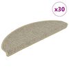 vidaXL Trappmattor sj&auml;lvh&auml;ftande sisal-look 30 st 65x21x4 cm ljusgr&ouml;n