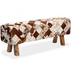 vidaXL Bänk i äkta kohud diamantmönster