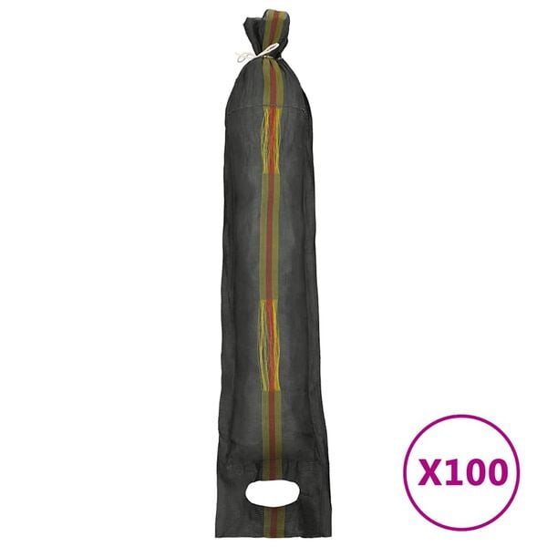 vidaXL Sands&auml;ckar 100 st m&ouml;rkgr&ouml;n 103x25 cm HDPE