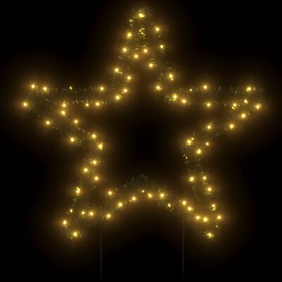 vidaXL Julstjärna med spett 80 LEDs 60 cm