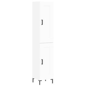 vidaXL H&ouml;gsk&aring;p vit 34,5x34x180 cm konstruerat tr&auml;