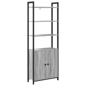 vidaXL Boksk&aring;p 6 niv&aring;er 60 x 24 x 161 cm Konstruerat tr&auml; Gr&aring; Sonoma