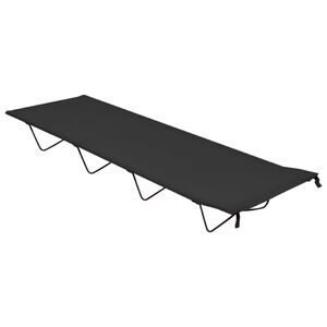 vidaXL Campings&auml;ng 180x60x19 cm oxfordtyg och st&aring;l svart