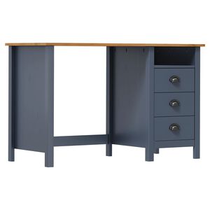 vidaXL Skrivbord Hill med 3 l&aring;dor 120x50x74 cm massiv furu