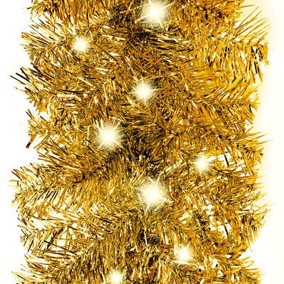 vidaXL Julgirlang med LED-lampor 20 m guld