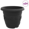 vidaXL Rund Blomkruka 24 st Svart &Oslash; 34 x 28 cm Plast