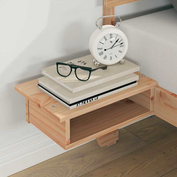 vidaXL S&auml;ngram med huvudgavel Brun 135 x 190 cm Massiv furu