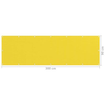 vidaXL Balkongskärm gul 90x300 cm HDPE
