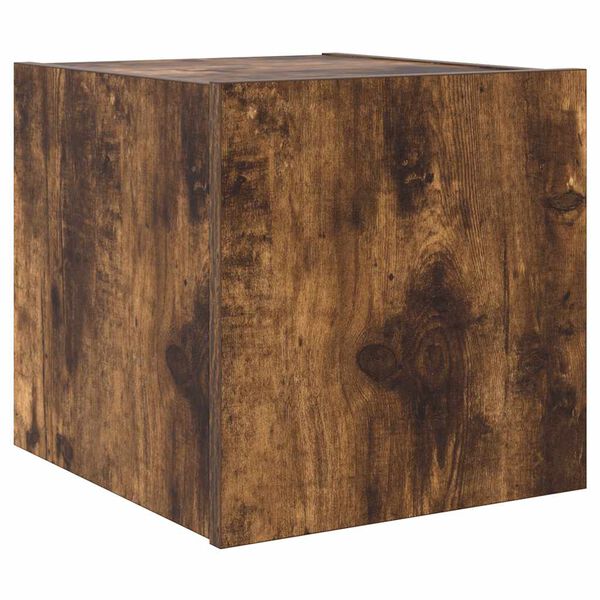 vidaXL V&auml;ggmonterad tv-b&auml;nk LED r&ouml;kf&auml;rgad ek 30,5x35x30 cm