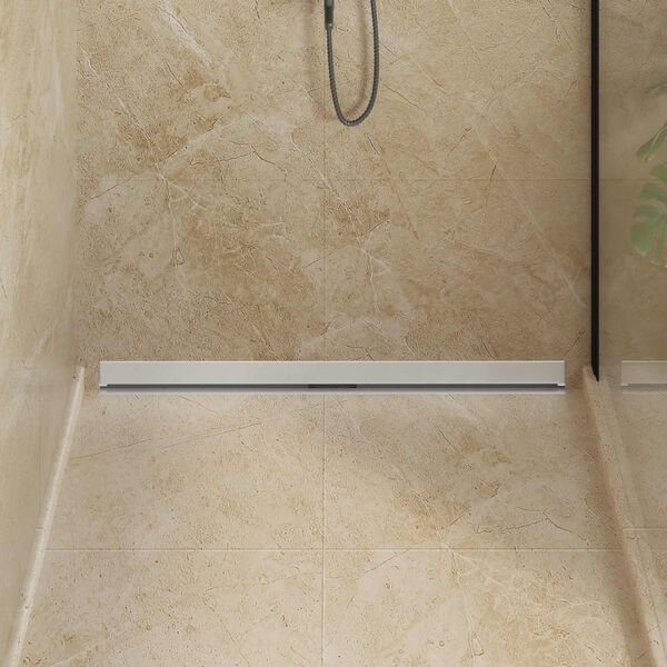 vidaXL V&auml;ggmonterat duschavlopp Silver 100 cm Rostfritt St&aring;l 304