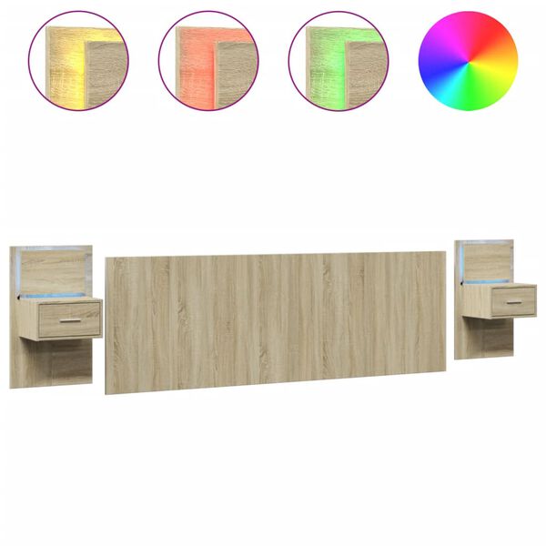 vidaXL S&auml;nggavel med l&aring;dor sonoma-ek 240 cm konstruerat tr&auml;