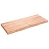 vidaXL B&auml;nkskiva badrum ljusbrun 120x50x(2-6) cm behandlat massivt tr&auml;