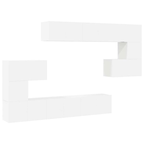 vidaXL Tv-sk&aring;p 10 delar vit konstruerat tr&auml;