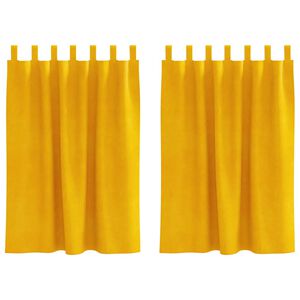vidaXL M&ouml;rkl&auml;ggningsgardiner 2 pcs Senapsgul 140 x 140 cm Sammet